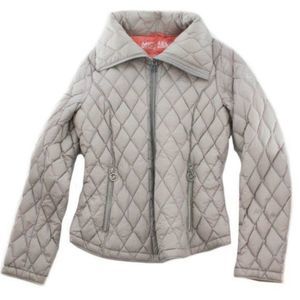 MICHAEL MICHAEL KORS Grey Quilted Down Jacket Size S